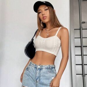 Shein Cable Knit Cami Crop Top